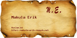 Makula Erik névjegykártya